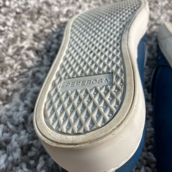 🇮🇹 Peperosa Women 102 Derbys Flats Blue natural leather loafers Made in Italy - Picture 5 of 10